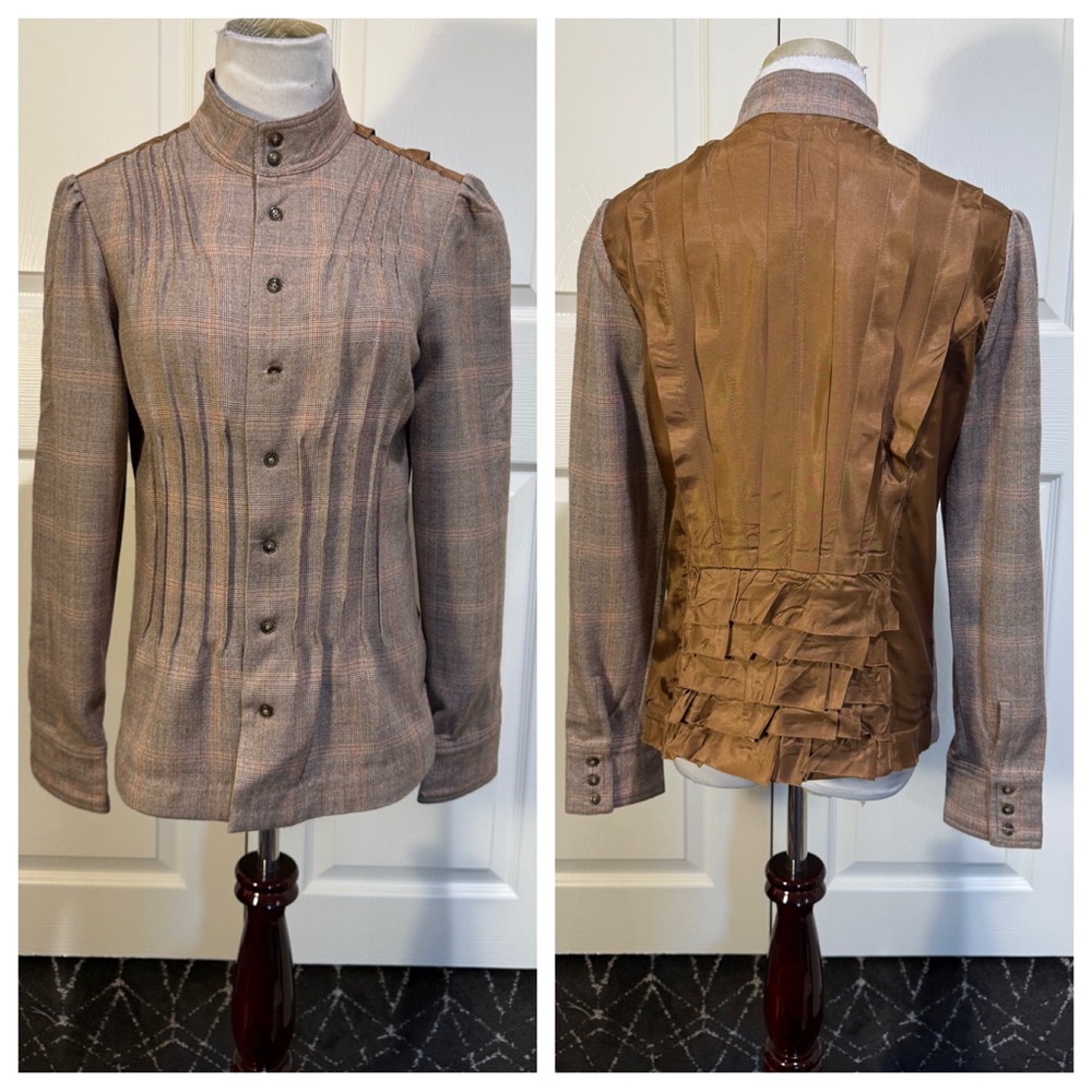 Free People plaid jacket pleated